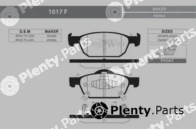 Goodwill 1017F — Brake Pad Set, disc brake