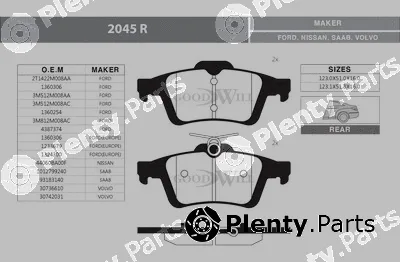 Goodwill 2045R — Brake Pad Set, disc brake