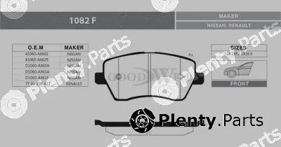 Goodwill 1082F — Brake Pad Set, disc brake