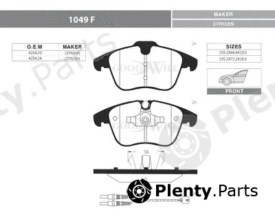Goodwill 1049F — Brake Pad Set, disc brake