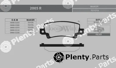Goodwill 2005R — Brake Pad Set, disc brake