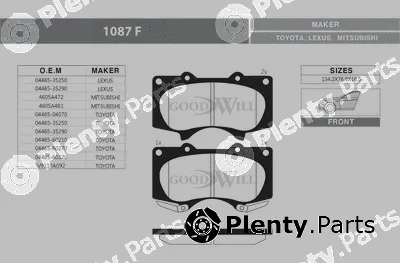 Goodwill 1087F — Brake Pad Set, disc brake