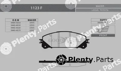 Goodwill 1123F — Brake Pad Set, disc brake