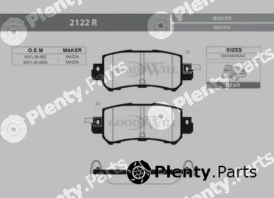 Goodwill 2122R — Brake Pad Set, disc brake