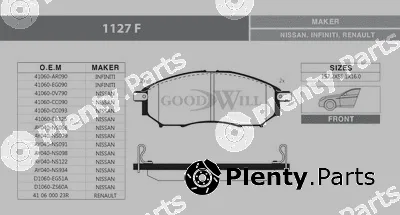 Goodwill 1127F — Brake Pad Set, disc brake