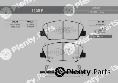 Goodwill 1128F — Brake Pad Set, disc brake