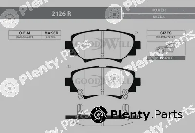 Goodwill 2126R — Brake Pad Set, disc brake