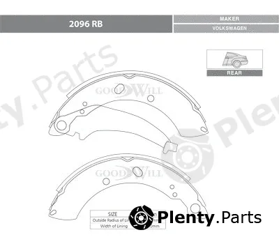 Goodwill 2096RB — Brake Kit, drum brake