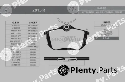 Goodwill 2015R — Brake Pad Set, disc brake