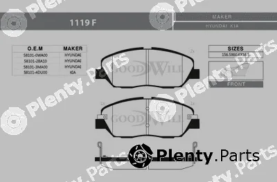 Goodwill 1119F — Brake Pad Set, disc brake