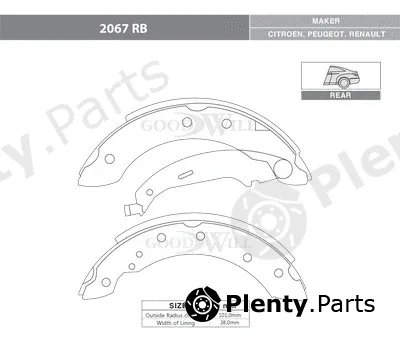 Goodwill 2067RB — Brake Kit, drum brake