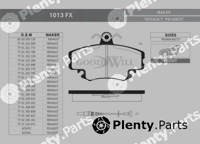 Goodwill 1013FX — Brake Pad Set, disc brake