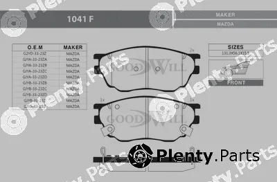 Goodwill 1041F — Brake Pad Set, disc brake