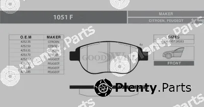 Goodwill 1051F — Brake Pad Set, disc brake