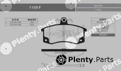 Goodwill 1109F — Brake Pad Set, disc brake