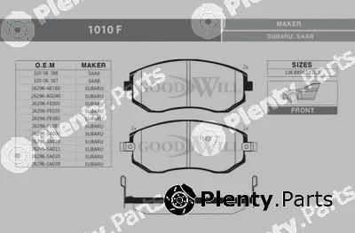 Goodwill 1010F — Brake Pad Set, disc brake