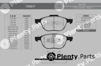 Goodwill 1008F — Brake Pad Set, disc brake
