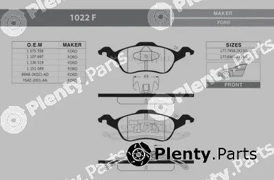 Goodwill 1022F — Brake Pad Set, disc brake