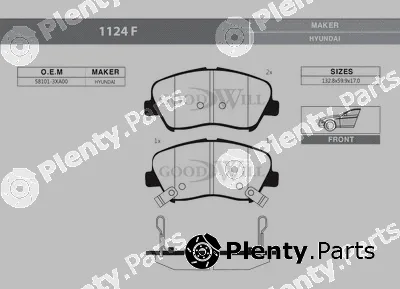 Goodwill 1124F — Brake Pad Set, disc brake