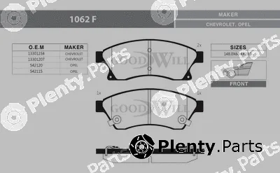 Goodwill 1062F — Brake Pad Set, disc brake