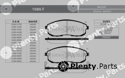 Goodwill 1086F — Brake Pad Set, disc brake