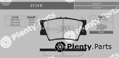 Goodwill 2114R — Brake Pad Set, disc brake