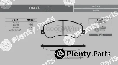 Goodwill 1047F — Brake Pad Set, disc brake
