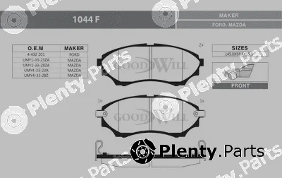 Goodwill 1044F — Brake Pad Set, disc brake