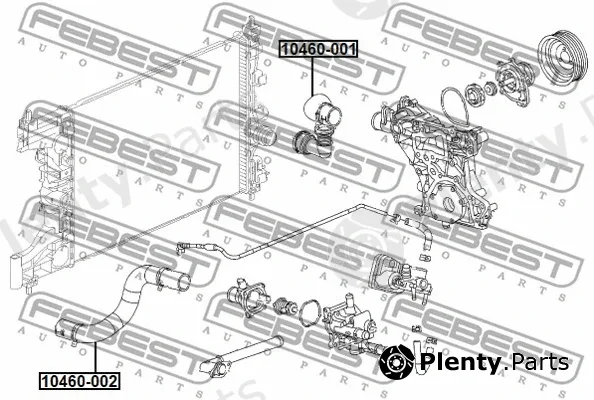 Febest 10460-001 — Radiator Hose