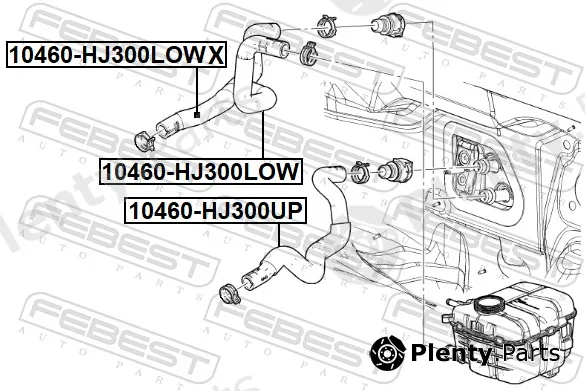 Febest 10460-HJ300LOWX — Radiator Hose