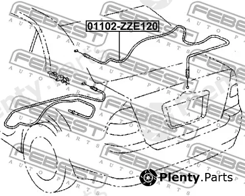 Febest 01102-ZZE120 — Cable Repair Kit, tailgate