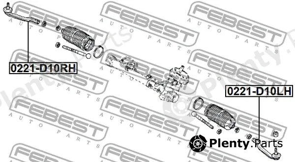Febest 0221-D10LH — Tie Rod End