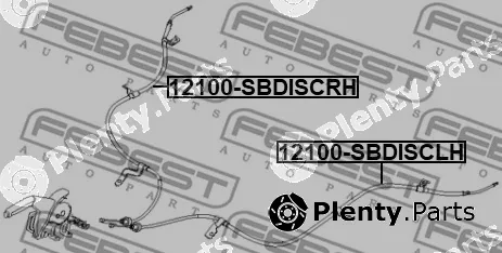 Febest 12100-SBDISCLH — Cable Pull, parking brake
