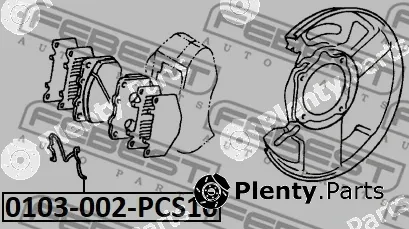 Febest 0103-002-PCS10 — Spring, disc brake pad