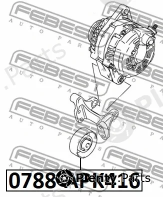 Febest 0788-APK416 — Deflection/Guide Pulley, V-ribbed belt