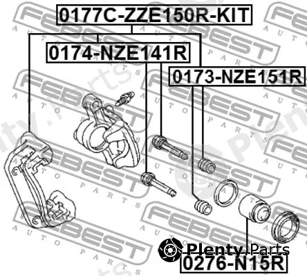 Febest 0177C-ZZE150R-KIT — Brake Caliper Bracket Set