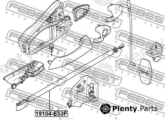 Febest 19104-E53F — Cable Pull, door release