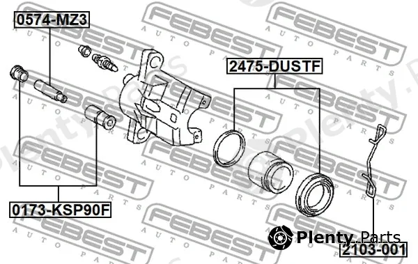 Febest 2103-001 — Spring, disc brake pad