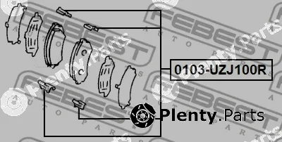 Febest 0103-UZJ100R — Accessory Kit, disc brake pad