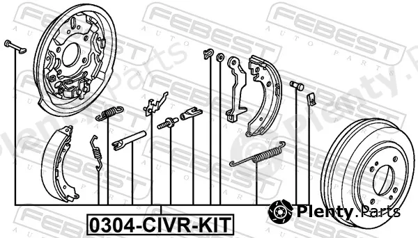 Febest 0304-CIVR-KIT — Accessory Kit, parking brake shoes