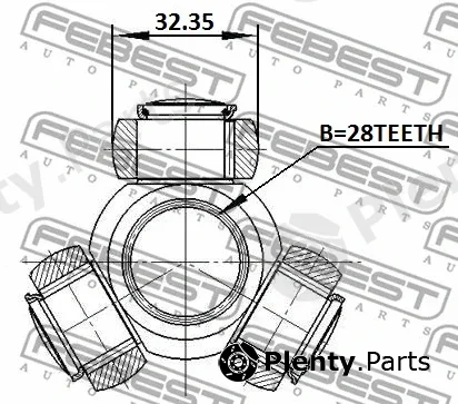Febest 0716-RS415 — Spider Assembly, drive shaft