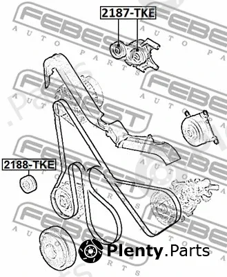 Febest 2187-TKE — Tensioner Pulley, V-ribbed belt