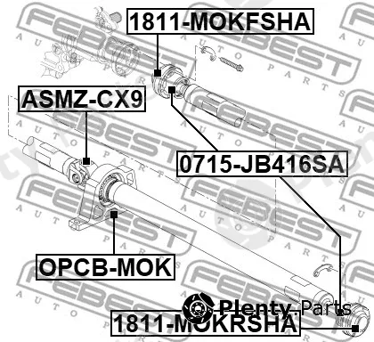 Febest OPCB-MOK — Bearing, propshaft centre bearing