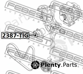 Febest 2387-TIG — Tensioner Pulley, V-ribbed belt