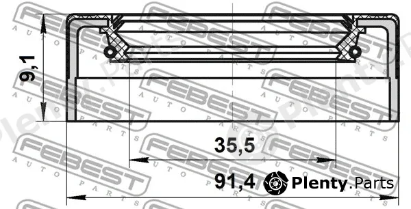 Febest 95FEY-37910909L — Shaft Seal, manual transmission main shaft