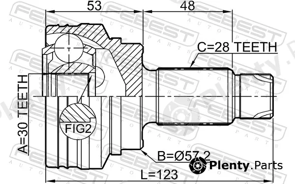 Febest 1910-F30R — Joint Kit, drive shaft