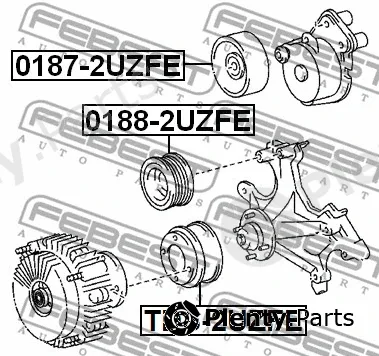 Febest TDS-2UZFE — Belt Pulley, water pump