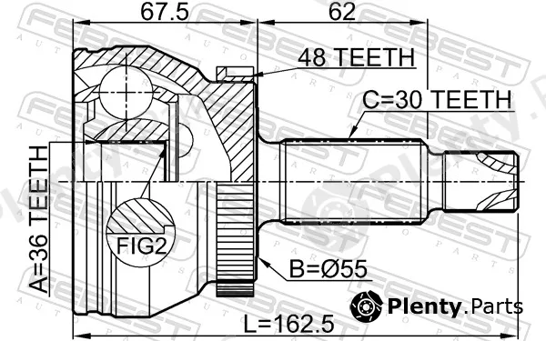 Febest 2210-OPTA48 — Joint Kit, drive shaft