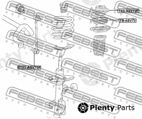Febest TB-ASV70 — Rolling Bearing, suspension strut support mount