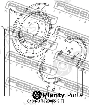Febest 0104-GRJ200R-KIT — Accessory Kit, parking brake shoes